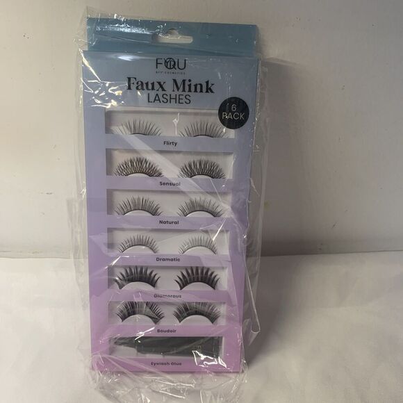 BFY Cosmetics Faux Mink Lashes 6 Pack with Glue - Black - Picture 2 of 5